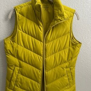 Lands' End Bright Yellow/Green Quilted Vest